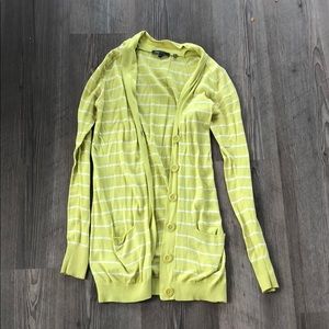 Vince Cotton Striped Sweater Green/White Small